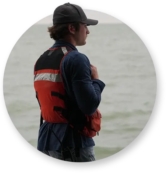 A Southern Devall crewman staring out into the Gulf of Mexico